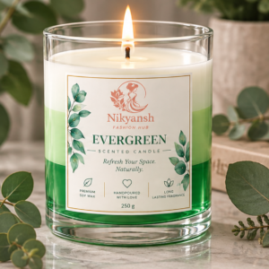 Layered Scented Candle Green — Evergreen